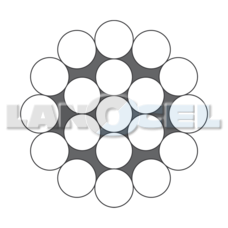 Ocelové lano 1x19M pozinkované struktura