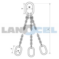 řetězový TROJZÁVĚS 310M00 třída 10 rozměry