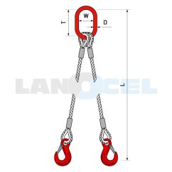 lanový vazák dvojhák, typ 224L-FC rozměry