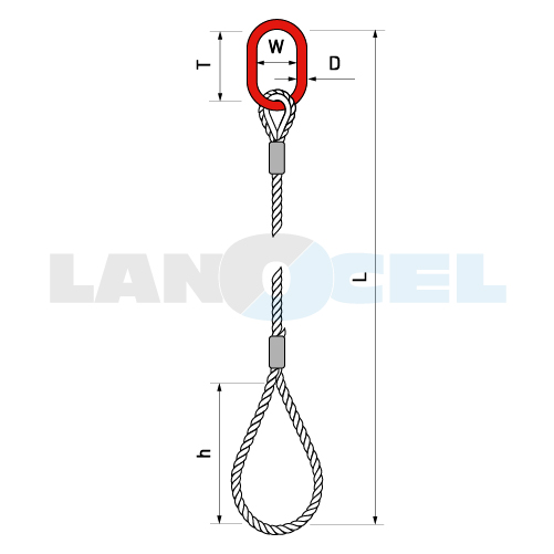 lanový závěs, typ 120L-FC rozměry