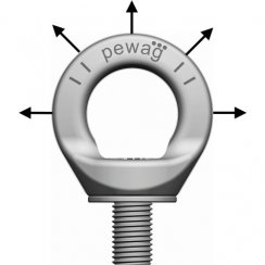 Nerezový otočný šroub s okem PLGWI BASIC dovolené upevnění