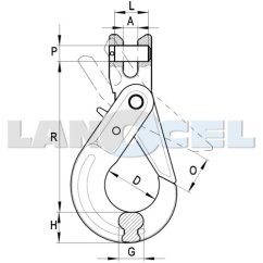 Hák samosvěrný vidlicový SNC třída 8 rozměry