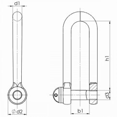 Nerezový třmen rovný prodloužený rozměry